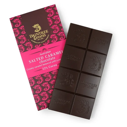 Australian 52% Dark Milk Chocolate - Salted Caramel - 80g Bar