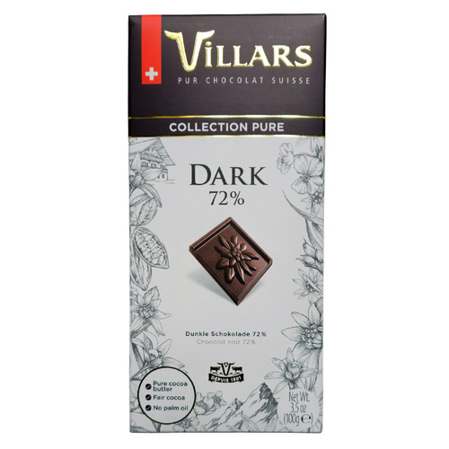 Villars Dark 72% Chocolate 100g