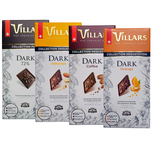 Villars Dark Chocolate Bundle (4 x 100g Bars)