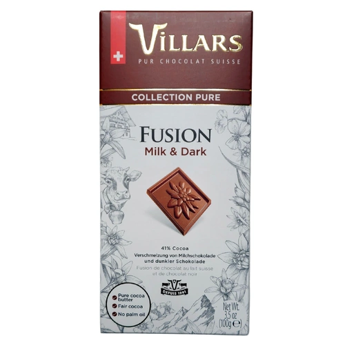 Villars Fusion Milk & Dark Chocolate 100g