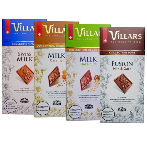 Villars Milk Chocolate Bundle (4 x 100g Bars)